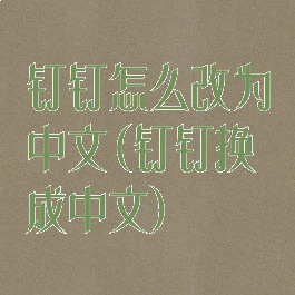 钉钉怎么改为中文(钉钉换成中文)