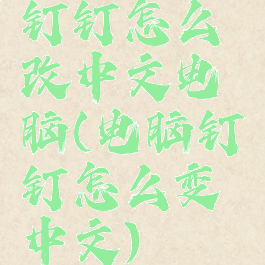 钉钉怎么改中文电脑(电脑钉钉怎么变中文)