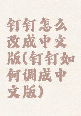 钉钉怎么改成中文版(钉钉如何调成中文版)