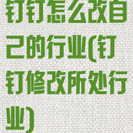 钉钉怎么改自己的行业(钉钉修改所处行业)