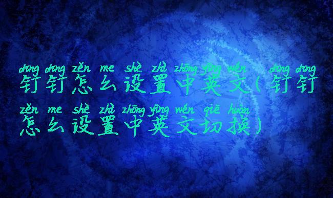 钉钉怎么设置中英文(钉钉怎么设置中英文切换)