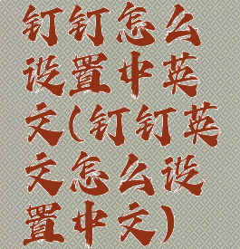 钉钉怎么设置中英文(钉钉英文怎么设置中文)