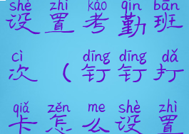 钉钉怎么设置考勤班次(钉钉打卡怎么设置打卡班次)