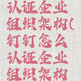 钉钉怎么认证企业组织架构(钉钉怎么认证企业组织架构设置)