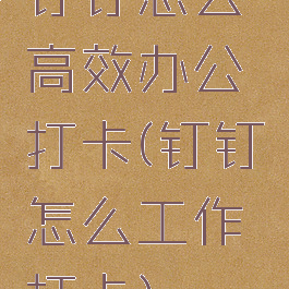 钉钉怎么高效办公打卡(钉钉怎么工作打卡)