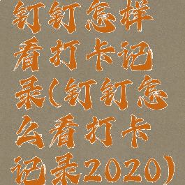 钉钉怎样看打卡记录(钉钉怎么看打卡记录2020)