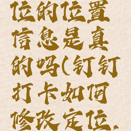 钉钉打卡怎么改定位的位置信息是真的吗(钉钉打卡如何修改定位,会被发现吗)