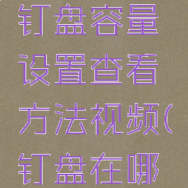 钉钉查看钉盘容量设置查看方法视频(钉盘在哪看)