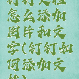 钉钉文档怎么添加图片和文字(钉钉如何添加文档)