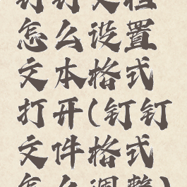 钉钉文档怎么设置文本格式打开(钉钉文件格式怎么调整)