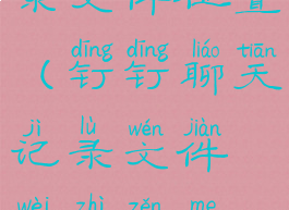 钉钉聊天记录文件位置(钉钉聊天记录文件位置怎么设置)