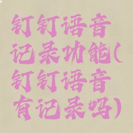 钉钉语音记录功能(钉钉语音有记录吗)