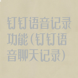 钉钉语音记录功能(钉钉语音聊天记录)