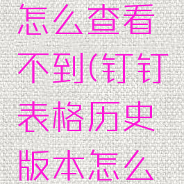 钉钉表格历史版本怎么查看不到(钉钉表格历史版本怎么查看不到内容)