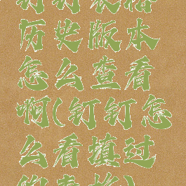 钉钉表格历史版本怎么查看啊(钉钉怎么看填过的表格)