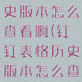钉钉表格历史版本怎么查看啊(钉钉表格历史版本怎么查看啊)