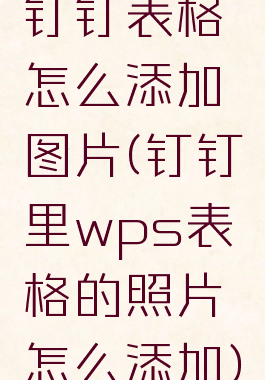 钉钉表格怎么添加图片(钉钉里wps表格的照片怎么添加)
