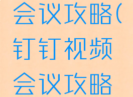 钉钉视频会议攻略(钉钉视频会议攻略怎么设置)