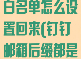 钉钉邮箱的黑白名单怎么设置回来(钉钉邮箱后缀都是什么样的)