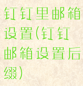 钉钉里邮箱设置(钉钉邮箱设置后缀)