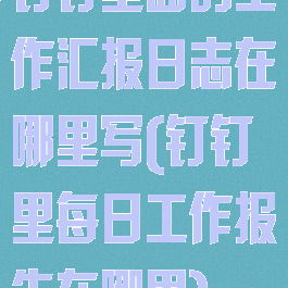 钉钉里面的工作汇报日志在哪里写(钉钉里每日工作报告在哪里)