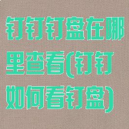 钉钉钉盘在哪里查看(钉钉如何看钉盘)