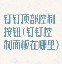 钉钉顶部控制按钮(钉钉控制面板在哪里)