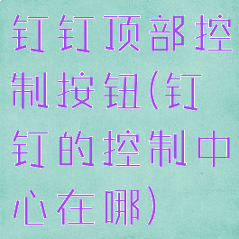 钉钉顶部控制按钮(钉钉的控制中心在哪)