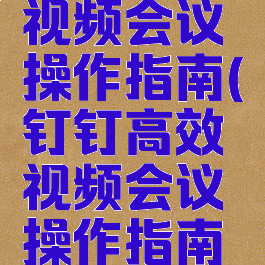 钉钉高效视频会议操作指南(钉钉高效视频会议操作指南下载)