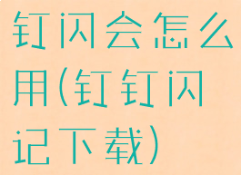 钉闪会怎么用(钉钉闪记下载)