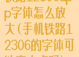 铁路12306app字体怎么放大(手机铁路12306的字体可以变大点吗)