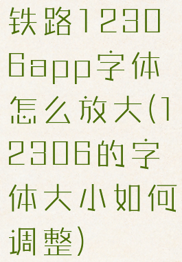 铁路12306app字体怎么放大(12306的字体大小如何调整)