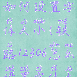 铁路12306如何设置字体大小(铁路12306怎么设置字体大小)