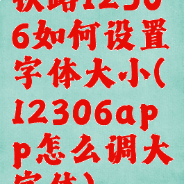 铁路12306如何设置字体大小(12306app怎么调大字体)