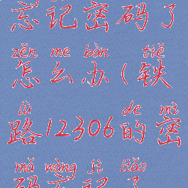 铁路12306忘记密码了怎么办(铁路12306的密码忘记了怎么办)