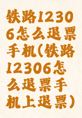 铁路12306怎么退票手机(铁路12306怎么退票手机上退票)