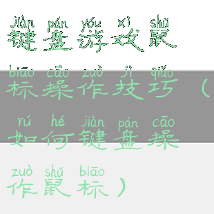 键盘游戏鼠标操作技巧(如何键盘操作鼠标)