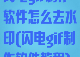闪电gif制作软件怎么去水印(闪电gif制作软件教程)
