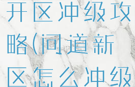 问道手游刚开区冲级攻略(问道新区怎么冲级)