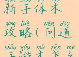 问道手游新手体木攻略(问道手游木怎么玩)