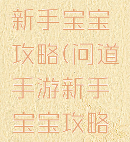 问道手游新手宝宝攻略(问道手游新手宝宝攻略图)