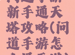 问道手游新手通天塔攻略(问道手游怎么通天塔)
