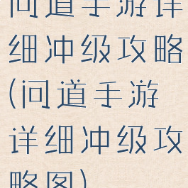 问道手游详细冲级攻略(问道手游详细冲级攻略图)