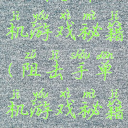 阻击手单机游戏秘籍(阻击手单机游戏秘籍怎么用)