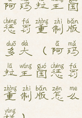 阿玛拉王国惩罚重制版多大(阿玛拉王国惩罚重制版怎么样)