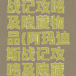阿玛迪斯战记攻略及隐藏物品(阿玛迪斯战记攻略及隐藏物品坐标)