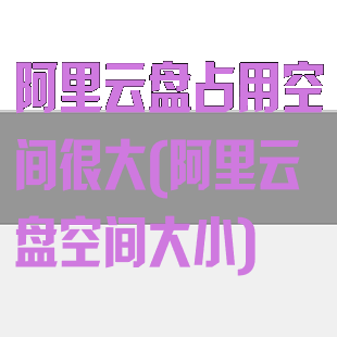 阿里云盘占用空间很大(阿里云盘空间大小)