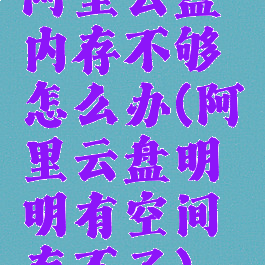 阿里云盘内存不够怎么办(阿里云盘明明有空间存不了)