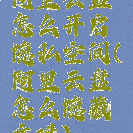 阿里云盘怎么开启隐私空间(阿里云盘怎么隐藏文件)