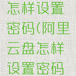 阿里云盘怎样设置密码(阿里云盘怎样设置密码登陆)